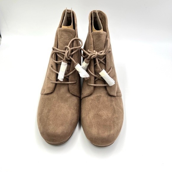 Dr Scholls Womens Size 10 Brown Microsuede Tasseled Wedge Ankle Boots Booties - Picture 3 of 15